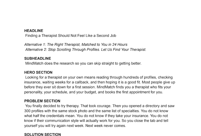 write high converting saas landing page copy
